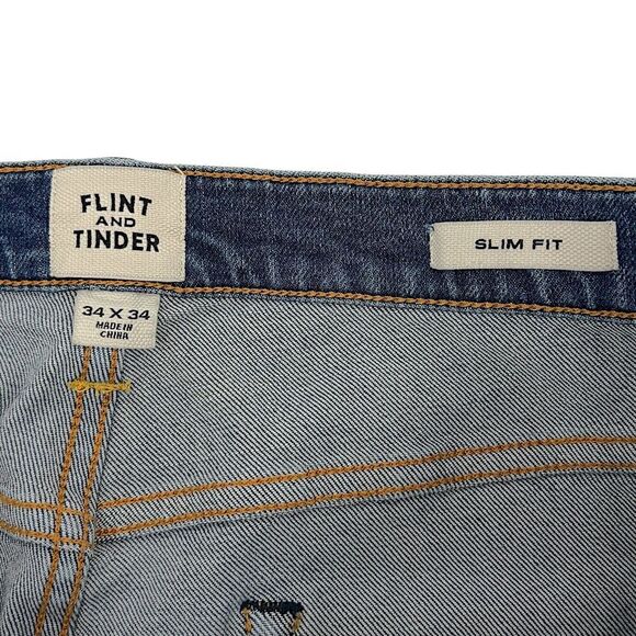 Flint and Tinder Huckberry Everyday Stretch Denim Jeans Slim Medium Blue 34x34 - Picture 6 of 10